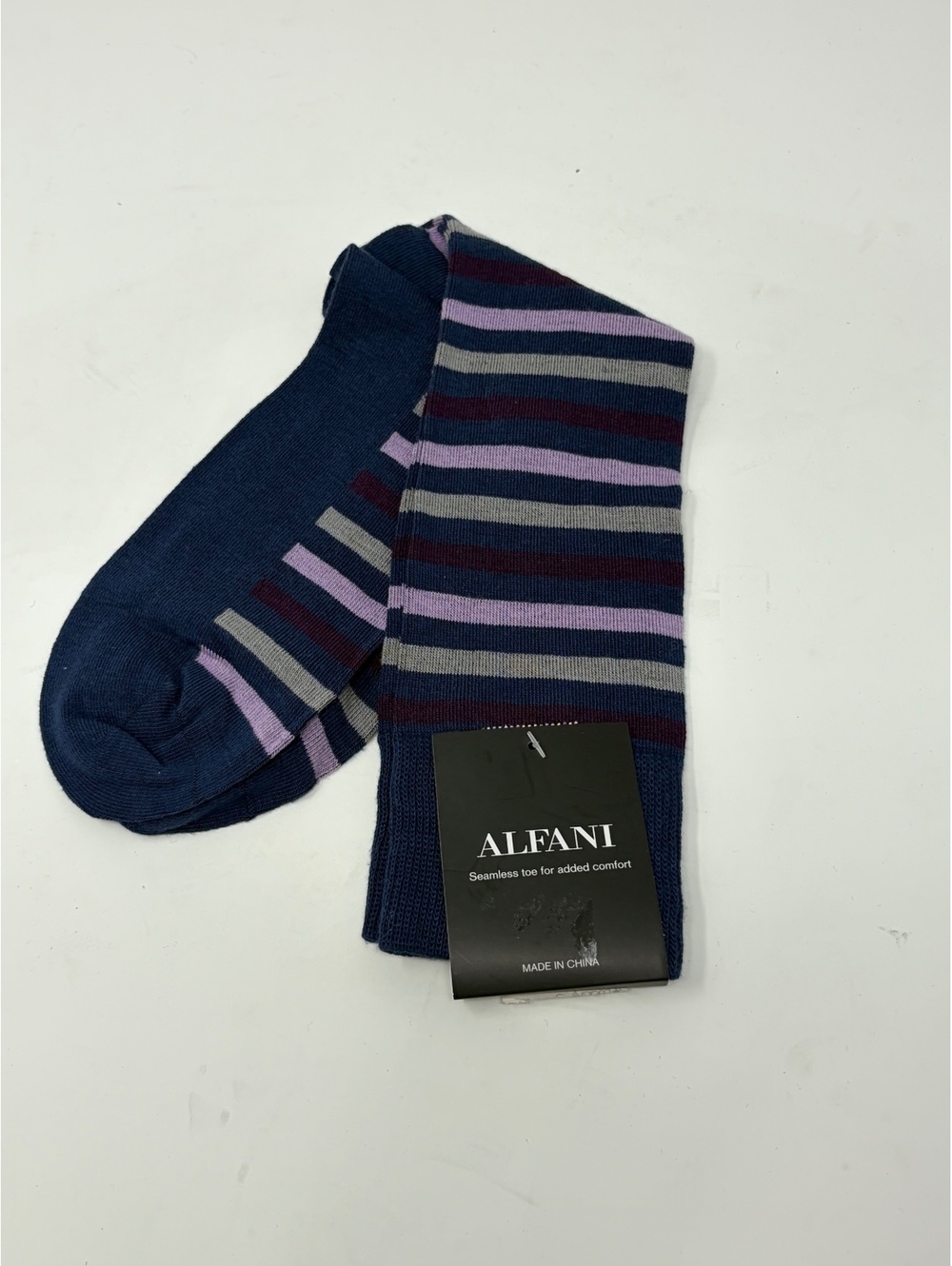 Alfani Purple Striped Socks Size 10-13 New